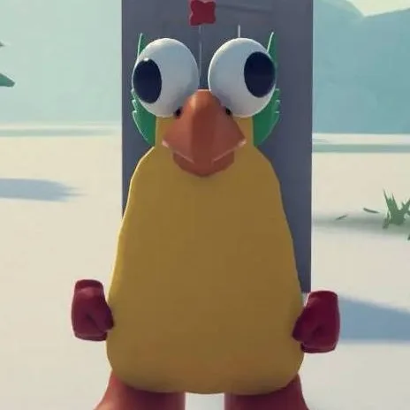 A duck with an empty head